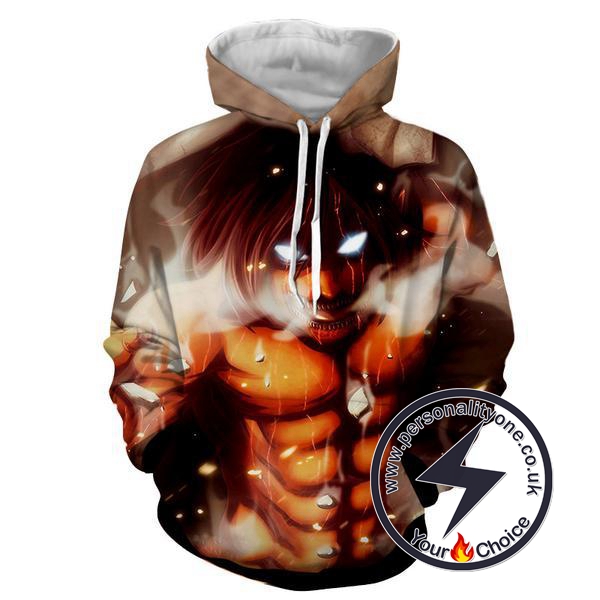 Attack On Titan - Eren Yeager 3D - Attack On Titan Hoodies